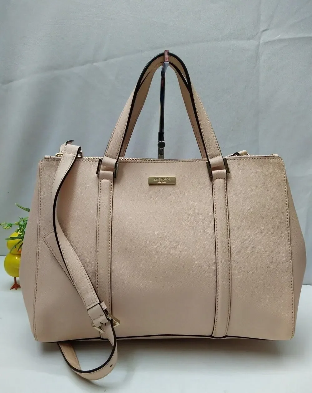 Kate Spade Newbury Lane Loden Satchel Light Pink Saffiano Leather Shoulder Bag